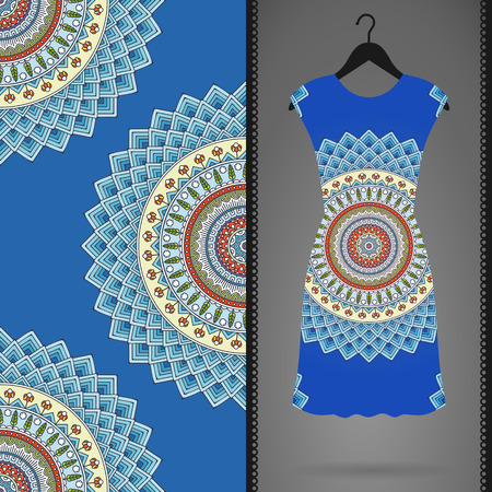 Ethnic floral seamless pattern. Abstract ornamental patternのイラスト素材