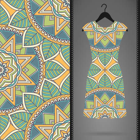 Ethnic floral seamless pattern. Abstract ornamental patternのイラスト素材