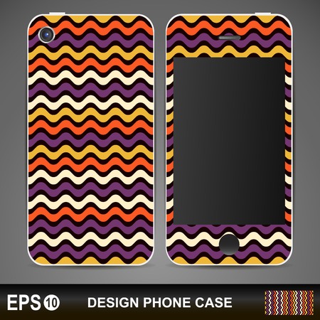 Phone case design. Vintage decorative elements. Hand drawn backgroundのイラスト素材