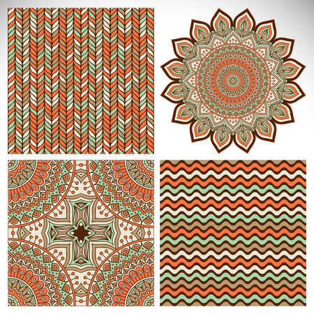 Mandala background. Vintage decorative elements. Hand drawn backgroundのイラスト素材