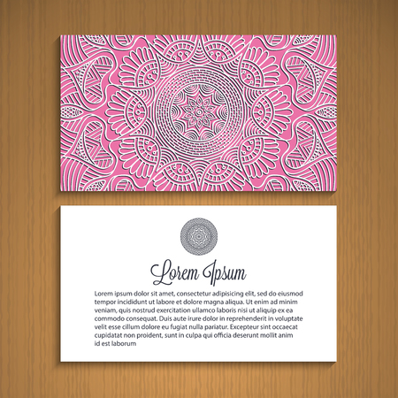 Business card vector background in ethnic styleのイラスト素材