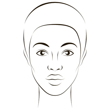 Abstract vector Girl fashion head. black and whiteのイラスト素材