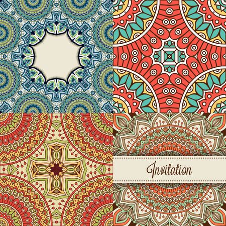 Abstract vector tribal ethnic background seamless patternのイラスト素材