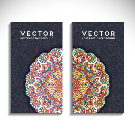 Business card vector background in ethnic styleのイラスト素材