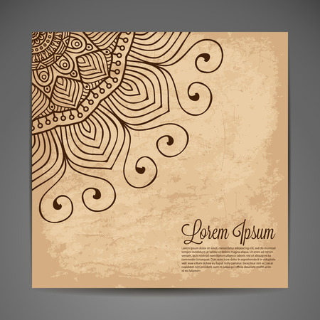 Business card vector background in ethnic styleのイラスト素材