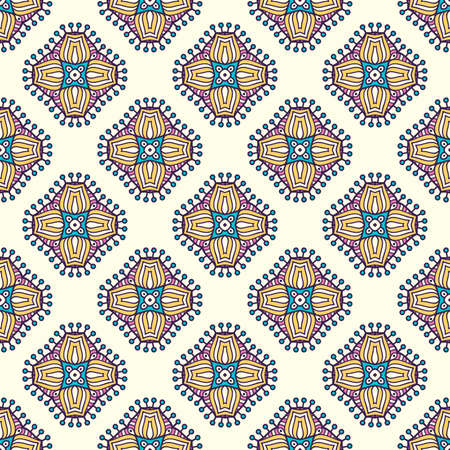 Ethnic floral seamless pattern. Abstract ornamental patternのイラスト素材