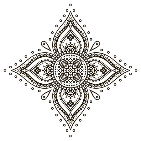 Mandala. Round Ornament Pattern. Vintage decorative elements. Hand drawn backgroundのイラスト素材