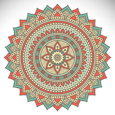Mandala. Round Ornament Pattern. Vintage decorative elements. Hand drawn backgroundのイラスト素材