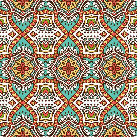 Ethnic floral seamless pattern. Abstract ornamental patternのイラスト素材