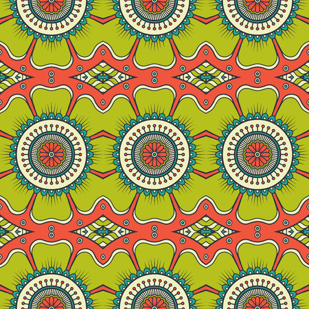 Ethnic floral seamless pattern. Abstract ornamental patternのイラスト素材