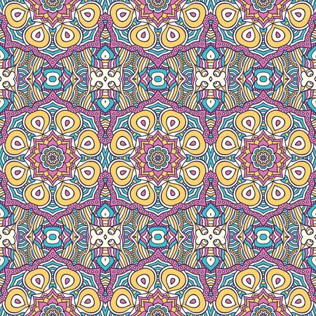 Ethnic floral seamless pattern. Abstract ornamental patternのイラスト素材