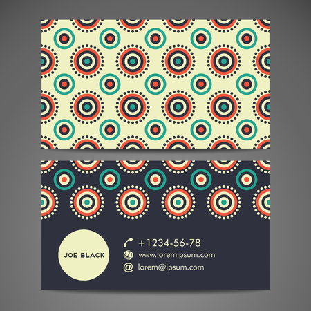 Business card. Vintage decorative elements. Hand drawn backgroundのイラスト素材
