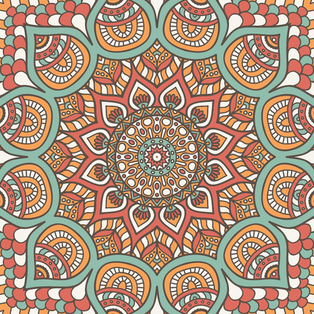 Ornament beautiful  card with mandala. Geometric circle element made in vectorのイラスト素材