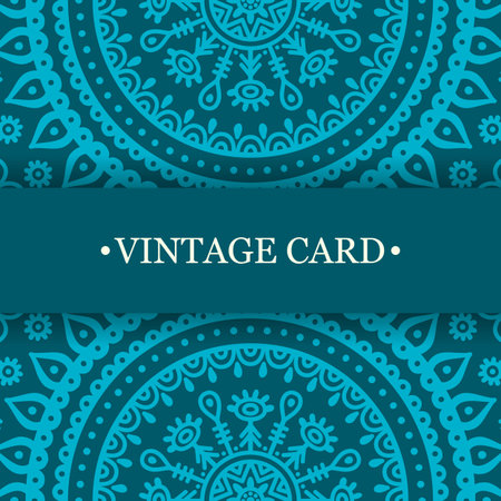 Elegant Indian ornamentation on a dark background. Stylish design. Can be used as a greeting card or wedding invitationのイラスト素材