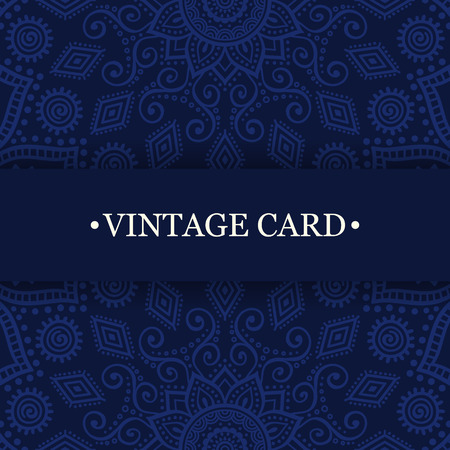 Elegant Indian ornamentation on a dark background. Stylish design. Can be used as a greeting card or wedding invitationのイラスト素材