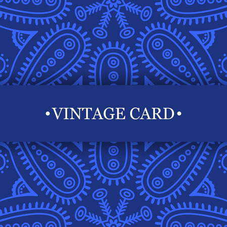 Elegant Indian ornamentation on a dark background. Stylish design. Can be used as a greeting card or wedding invitationのイラスト素材