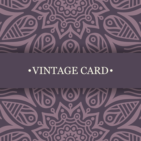 Elegant Indian ornamentation on a dark background. Stylish design. Can be used as a greeting card or wedding invitationのイラスト素材