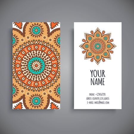 Business card. Vintage decorative elements. Hand drawn backgroundのイラスト素材