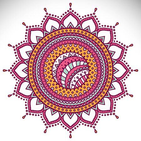 Ornament beautiful  card with mandala. Geometric circle element made in vectorのイラスト素材