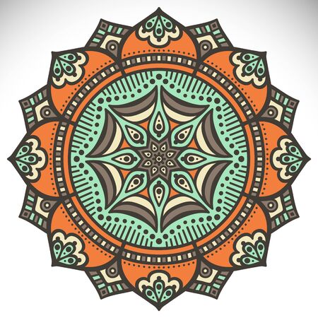 Ornament beautiful  card with mandala. Geometric circle element made in vectorのイラスト素材