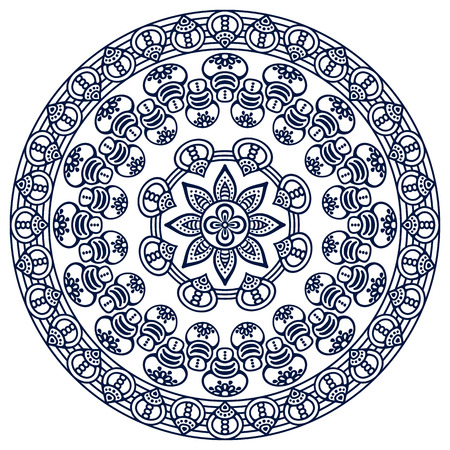 Ornament beautiful  card with mandala. Geometric circle element made in vectorのイラスト素材