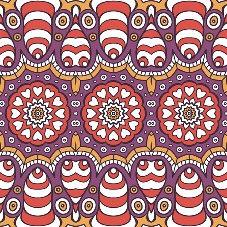 Ethnic floral seamless pattern. Abstract ornamental patternのイラスト素材