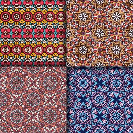 Ethnic floral seamless pattern. Abstract ornamental patternのイラスト素材