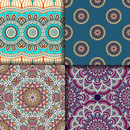 Ethnic floral seamless pattern. Abstract ornamental patternのイラスト素材