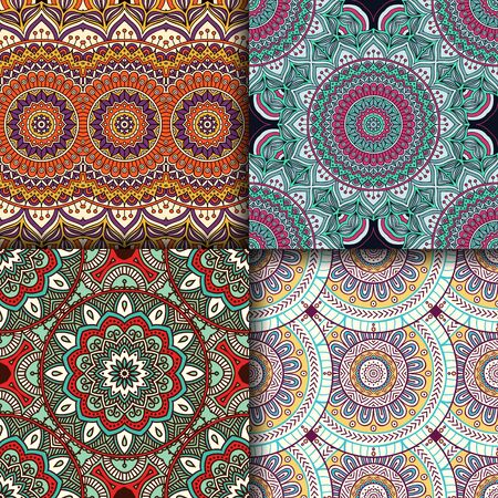 Ethnic floral seamless pattern. Abstract ornamental patternのイラスト素材