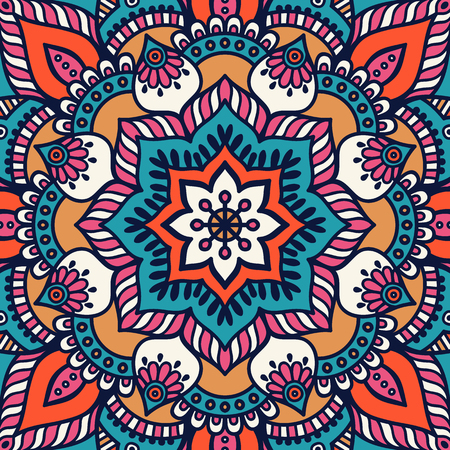 Ornament beautiful  card with mandala. Geometric circle element made in vectorのイラスト素材