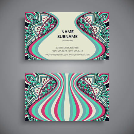Business card. Vintage decorative elements. Hand drawn backgroundのイラスト素材