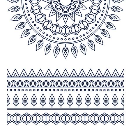 Ornament beautiful  card with mandala. Geometric circle element made in vectorのイラスト素材