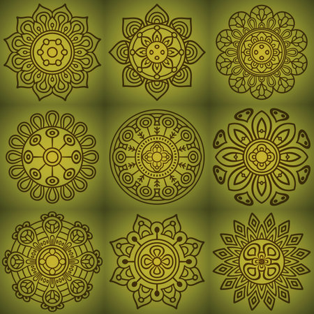 Ornament beautiful  card with mandala. Geometric circle element made in vectorのイラスト素材