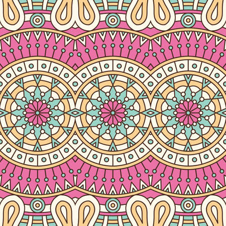 Ethnic floral seamless pattern. Abstract ornamental patternのイラスト素材