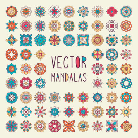 Ornament beautiful  card with mandala. Geometric circle element made in vectorのイラスト素材