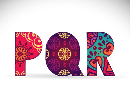 Alphabet.  Vintage decorative elements. Oriental pattern with mandalasのイラスト素材