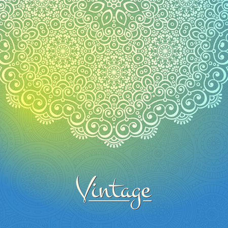 Business card. Vintage decorative elements. Hand drawn backgroundのイラスト素材