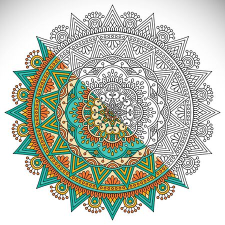 Ornament beautiful  card with mandala. Geometric circle element made in vectorのイラスト素材