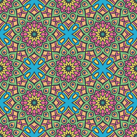 Ethnic floral seamless pattern. Abstract ornamental patternのイラスト素材