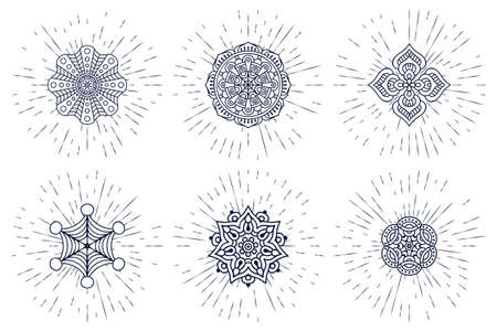 Ornament beautiful  card with mandala. Geometric circle element made in vectorのイラスト素材