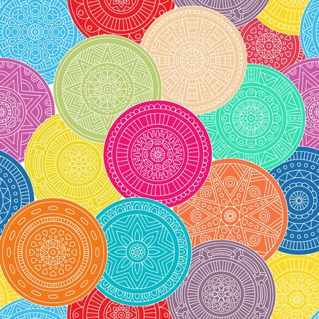 Ethnic floral seamless pattern. Abstract ornamental patternのイラスト素材