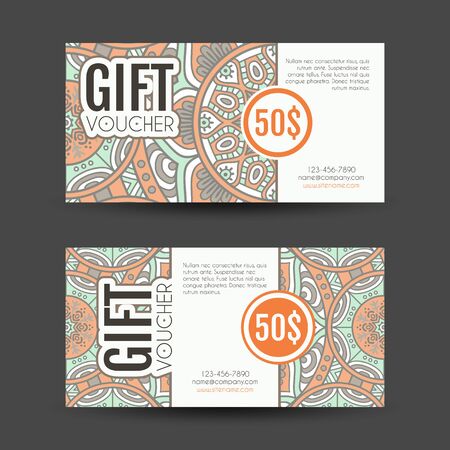 Business card. Vintage decorative elements. Hand drawn backgroundのイラスト素材