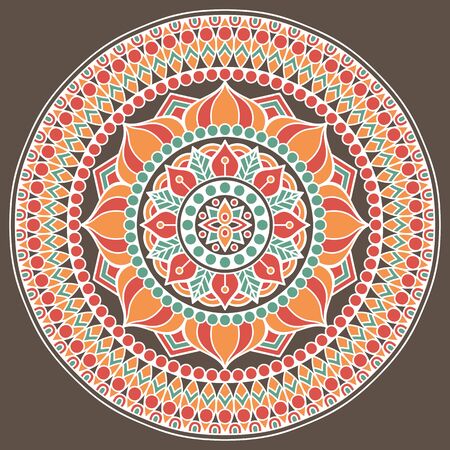Ornament beautiful  card with mandala. Geometric circle element made in vectorのイラスト素材