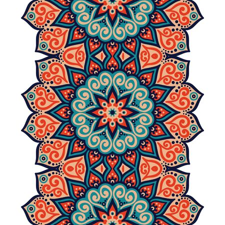Ethnic floral seamless pattern. Abstract ornamental patternのイラスト素材