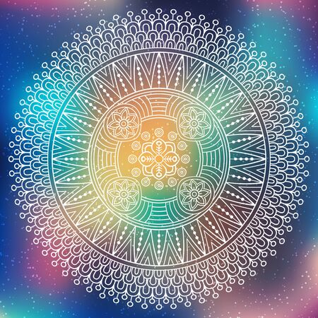 Ornament beautiful  card with mandala. Geometric circle element made in vectorのイラスト素材