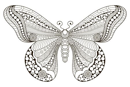 Ornament beautiful  card with butterfly. Geometric circle element made in vectorのイラスト素材