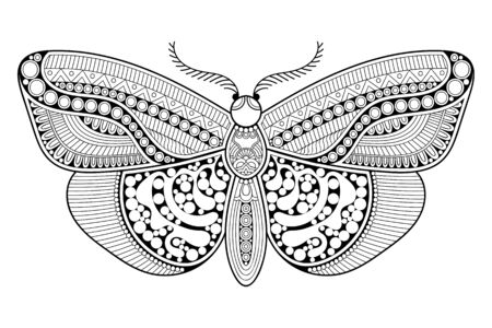 Ornament beautiful  card with butterfly. Geometric circle element made in vectorのイラスト素材