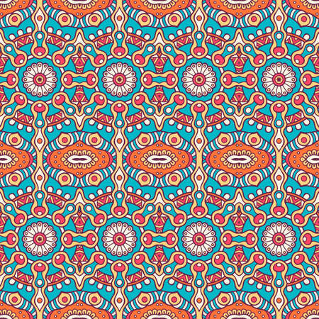 Ethnic floral seamless pattern. Abstract ornamental patternのイラスト素材