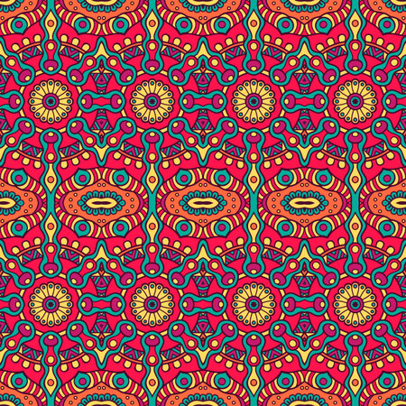 Ethnic floral seamless pattern. Abstract ornamental pattern