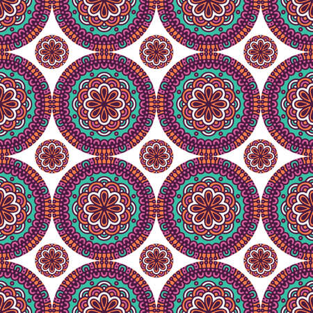 Ethnic floral seamless pattern. Abstract ornamental patternのイラスト素材